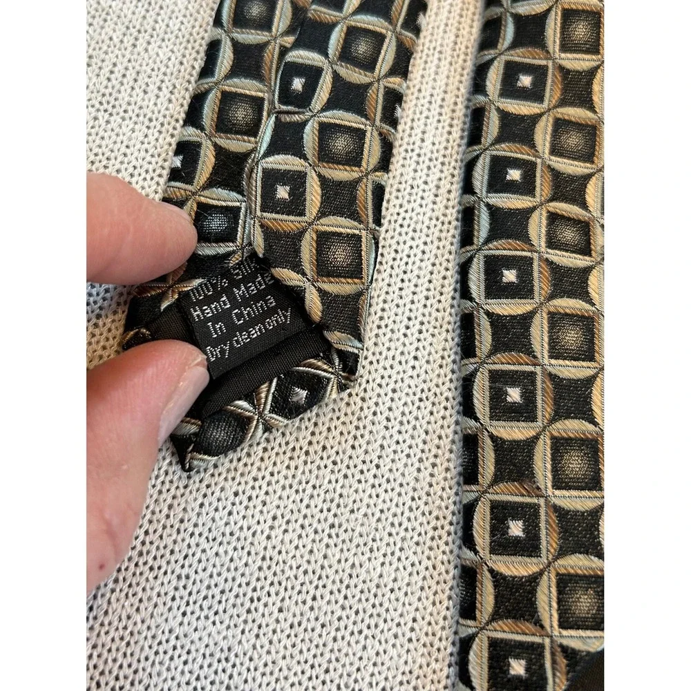 Joseph & Feiss International‎ Silk Geometric Pattern Necktie Mens Tie Business